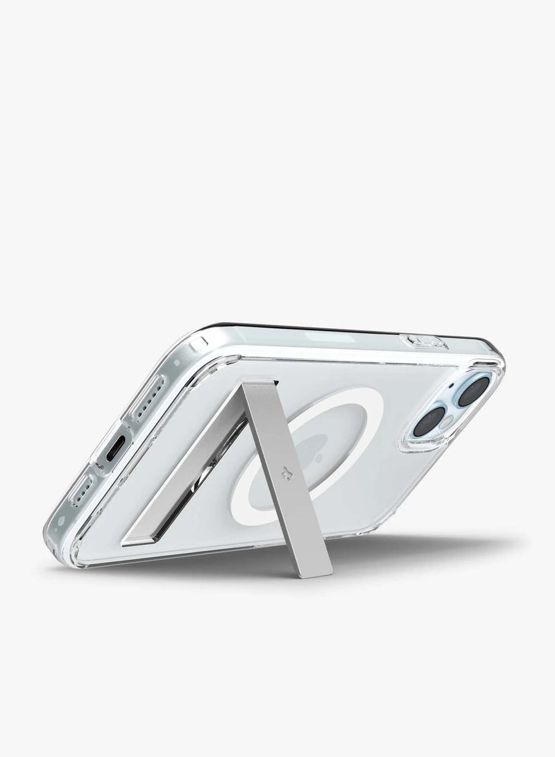 Techie iPhone 15 Plus Hybrid Transparent MagSafe Case With Built-in Kick Stand, Anti-Yellow Shockproof Transparent Back Cover case for iPhone 15 Plus Spigene Series. - Image 4