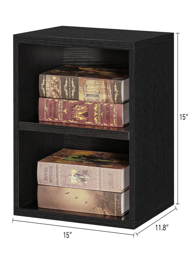 FUSUNBAO Magic DIY Cube Storage Organizer Stackable Cubes for Home Books Clothes Toy -Modular Cubby Storage System -Stackable Storage Cubes -Bookcase Closet (Black, 1 Layer Cube) - Image 2