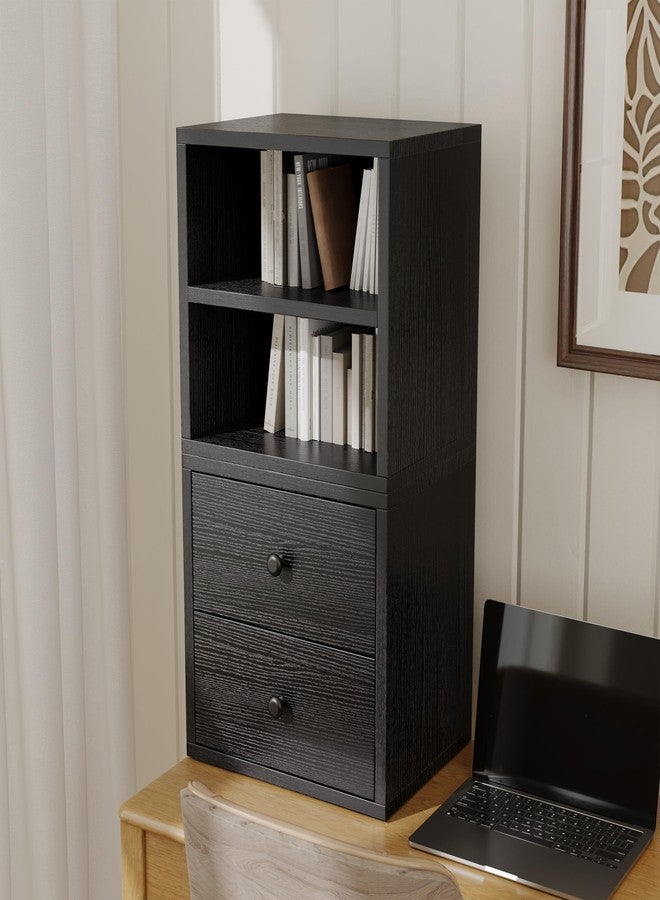 FUSUNBAO Magic DIY Cube Storage Organizer Stackable Cubes for Home Books Clothes Toy -Modular Cubby Storage System -Stackable Storage Cubes -Bookcase Closet (Black, 1 Layer Cube) - Image 5