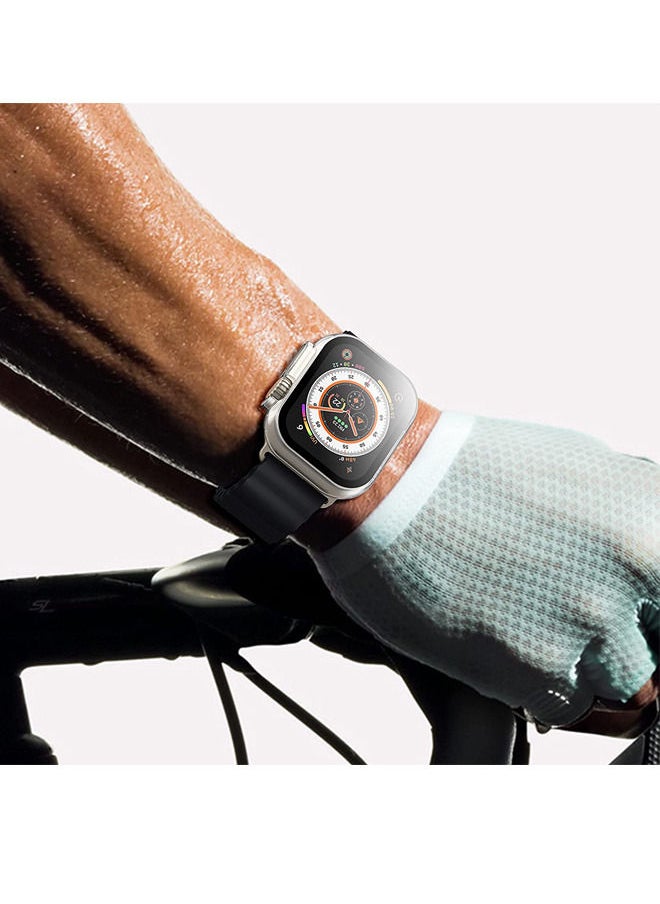 Rock Pow - جراب مدمج من الزجاج المقسى مقاس 49 مم متوافق مع ساعة Apple Watch Ultra 2022 الجديدة مقاس 49 مم، غطاء حماية كامل من البولي كربونات الصلب المقاوم للصدمات لجهاز iWatch، شفاف - Image 1