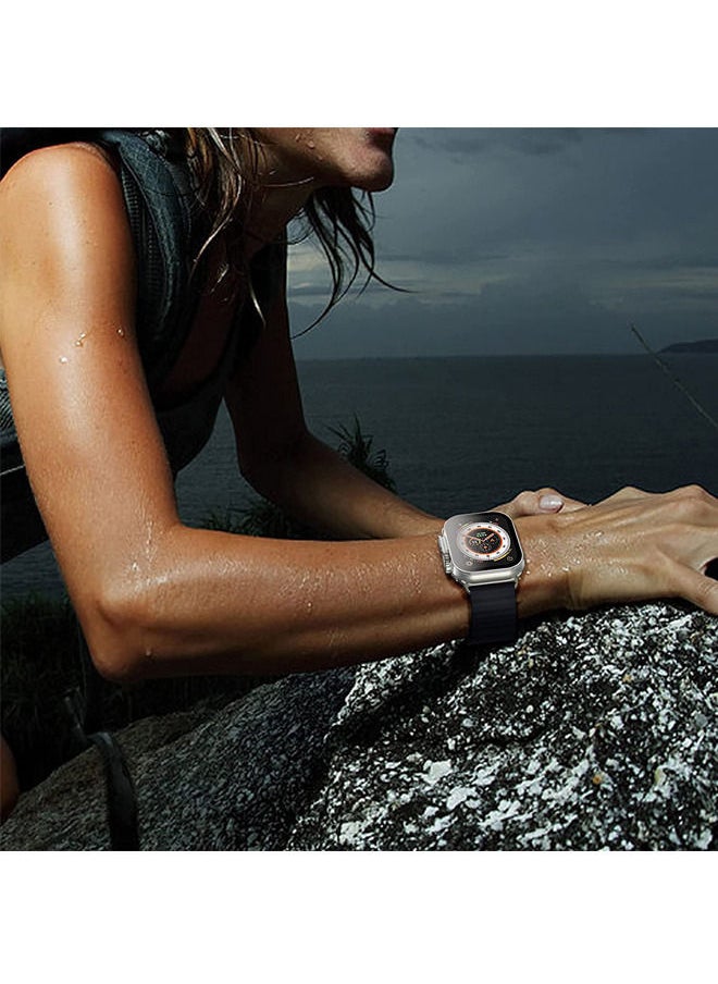 Rock Pow - جراب مدمج من الزجاج المقسى مقاس 49 مم متوافق مع ساعة Apple Watch Ultra 2022 الجديدة مقاس 49 مم، غطاء حماية كامل من البولي كربونات الصلب المقاوم للصدمات لجهاز iWatch، شفاف - Image 1