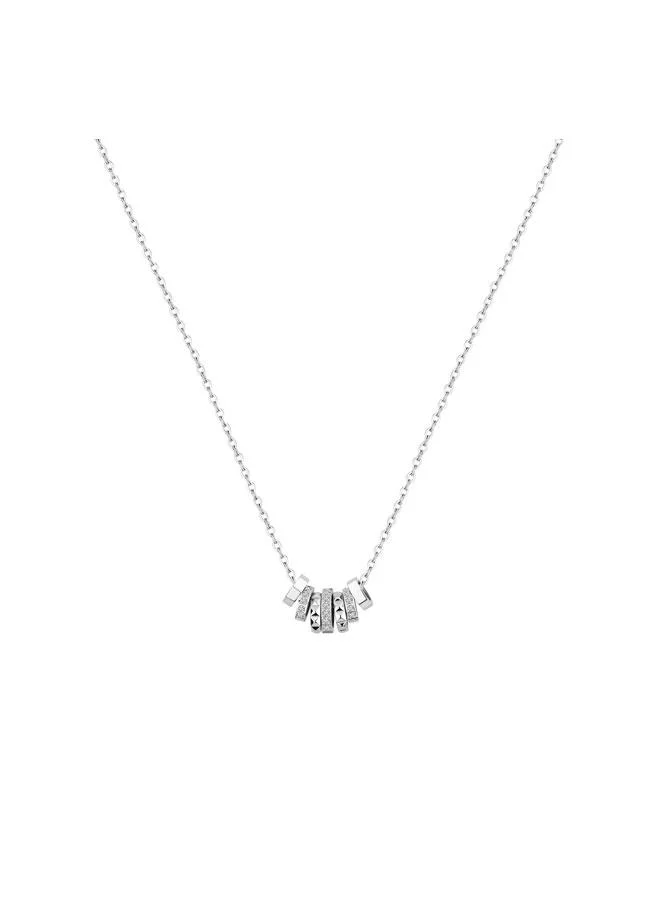 بوليس Sofya Silver Charms Necklace with Crystal for Women's