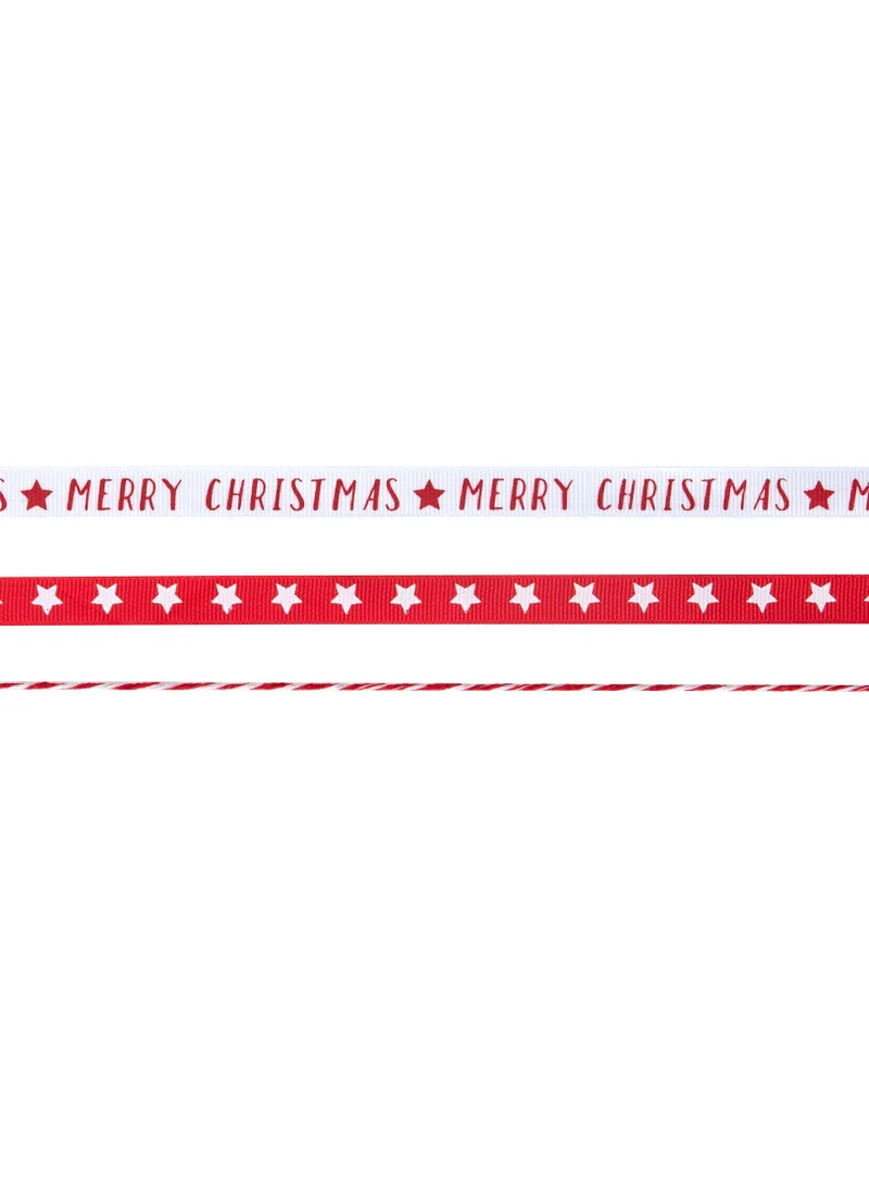 Ginger Ray Ginger Ray Festive Ribbon Kit Set of 3 - Holiday Gift Wrapping Kit with Festive Ribbon Ideal for Christmas and Celebrations