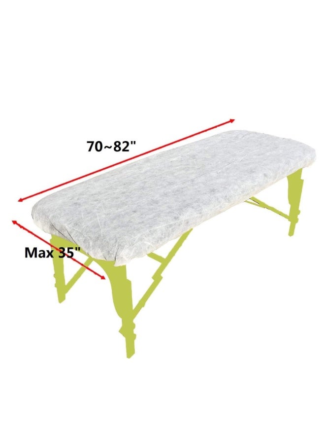 Fitted Massage Table Sheets, White, 70-82 x 35 Inch, 10-Pack - Image 2