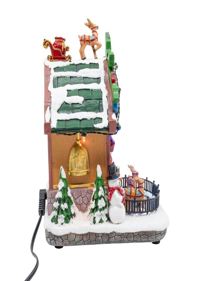 FG Square Holiday Cuckoo Clock Santa Reindeer LED Lighted Animated Christmas Village with Sound and Motion 6" x 6" x 8" - Image 4