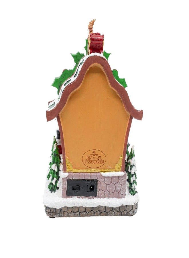 FG Square Holiday Cuckoo Clock Santa Reindeer LED Lighted Animated Christmas Village with Sound and Motion 6" x 6" x 8" - Image 5