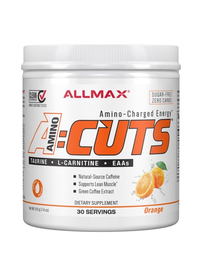 AllMax Nutrition مشروب الطاقة المعزز بالأحماض الأمينية ALLMAX A:CUTS، برتقالة القطب الشمالي - 210 جرام - مع الكافيين، مستخلص القهوة الخضراء، L-كارنيتين و 2000 ملغ من التورين - خالي من السكر والجلوتين - 30 حصة - Image 4