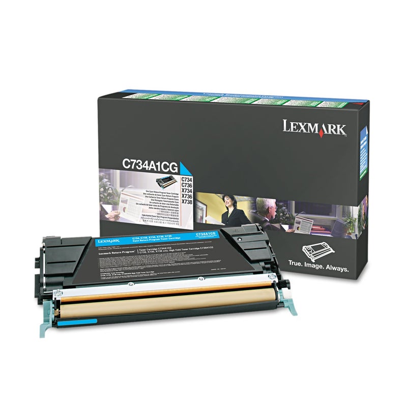 Lexmark™ C734A1CG Cyan Return Toner Cartridge - Image 4
