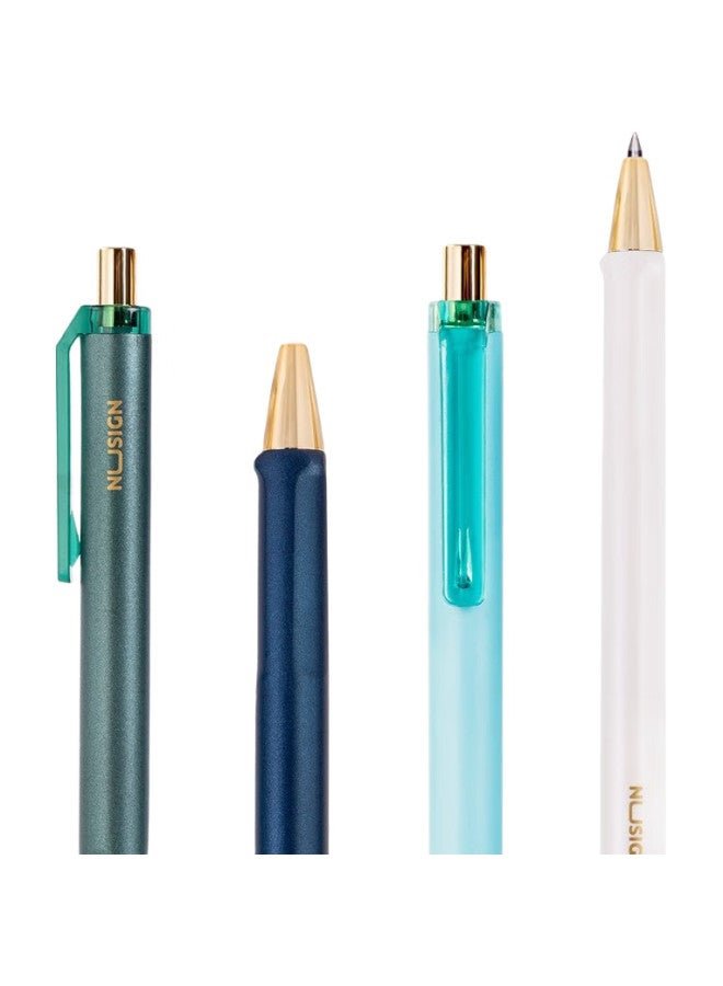 Nusign Matte Light-Sensitive Retractable Gel Pen (Pack Of 10), Black, German Creative Design, Imported Ink, Precision Tip, Office Pen Ns557 - Image 2