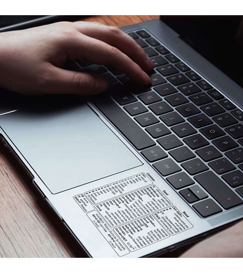 غشاء حماية شفاف للوحة المفاتيح بلاستيك PET للمكاتب مع مراجع اختصارات Excel و Word و Windows - Image 3