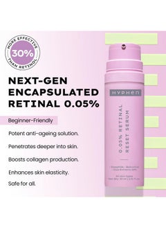 HYPHEN 0.05% Retinal Reset Serum 30% More Effective Than Retinol Serum Anti Ageing Reduces Fine Lines & Wrinkles Night Face Serum For Beginners Boosts Collagen & Brightens Skin 30 Ml  - Image 3