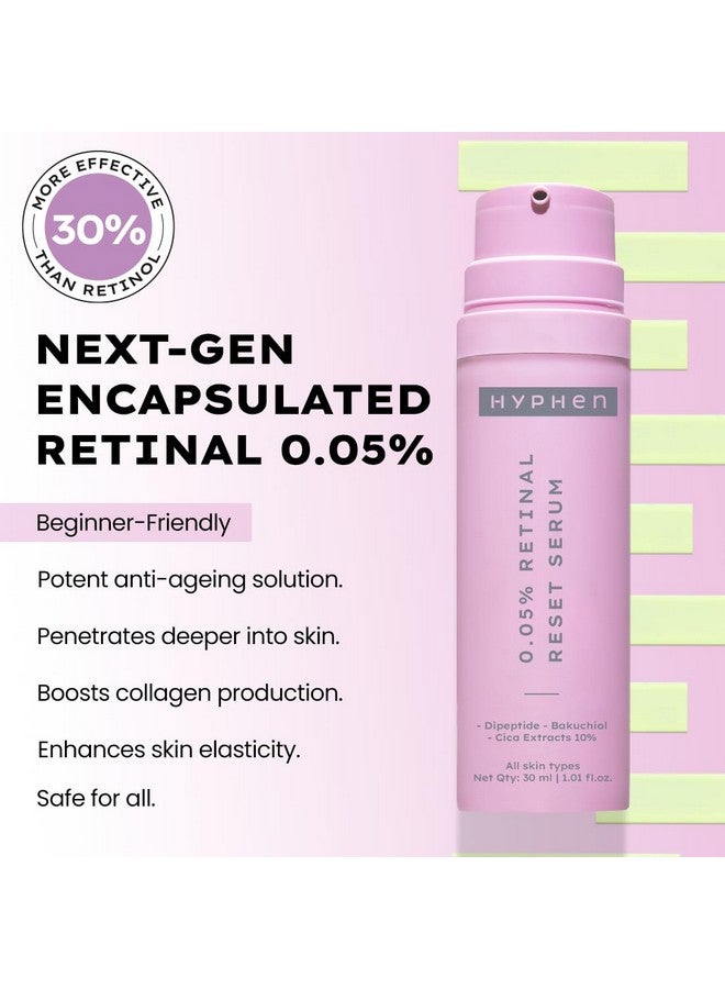 HYPHEN 0.05% Retinal Reset Serum 30% More Effective Than Retinol Serum Anti Ageing Reduces Fine Lines & Wrinkles Night Face Serum For Beginners Boosts Collagen & Brightens Skin 30 Ml - Image 3