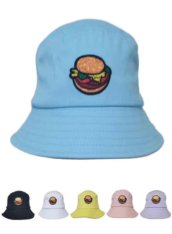 LEISUREWEEK Kids Cotton Bucket Hat Blue Hamburge Sun Hat Summer Sun Protection Unisex Beach Cap for Boys Girls 2-7 Years Old - Image 1