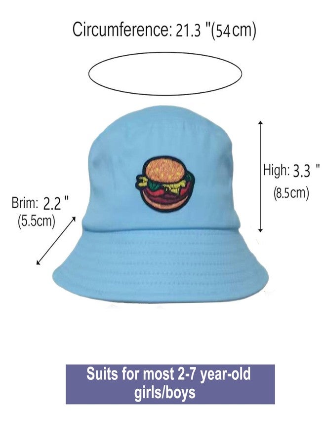 LEISUREWEEK Kids Cotton Bucket Hat Blue Hamburge Sun Hat Summer Sun Protection Unisex Beach Cap for Boys Girls 2-7 Years Old - Image 4