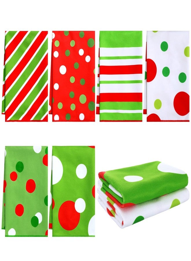 Macarrie منشفة يد ماكاري 6 قطع لعيد الميلاد، مناشف مطبخ لعيد الميلاد، ماصة، لتجفيف الحمام، ديكور عيد الميلاد، هدية تدفئة منزل لعيد الميلاد الاحتفالي - Image 1