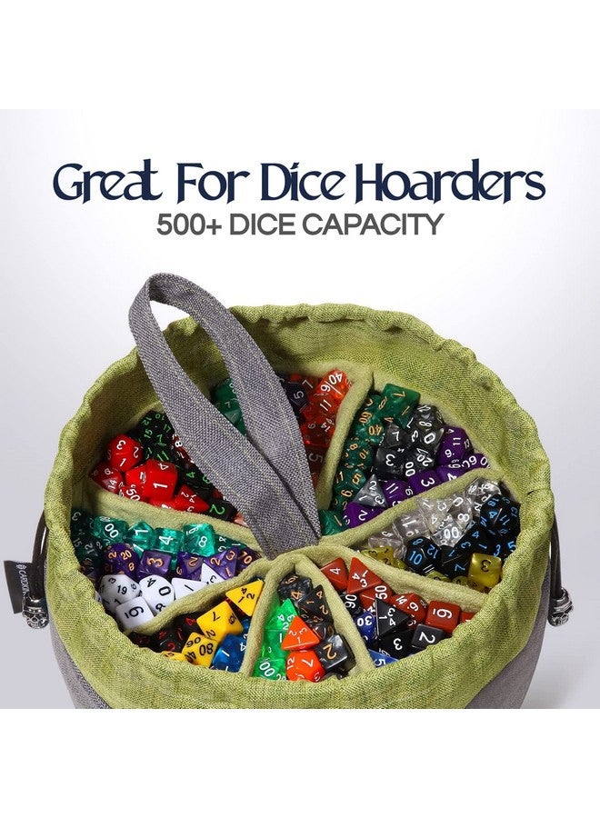 كاردكينج برو حقيبة نرد ضخمة بها 8 جيوب - رمادية/خضراء - سعة هائلة تتسع لأكثر من 500 نرد - رائعة لمحبي النرد - Image 3