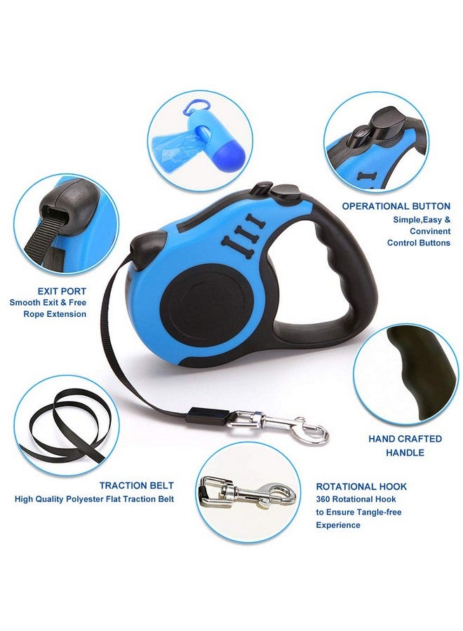 Gbivbe Retractable Dog Leash for Medium - Small Dogs and Cats 16.5FT Tangle Free, Heavy Duty Walking Leash with Anti Slip Handle, Pause and Lock Strong Nylon Tape, Store Dog Leash Retractable - Image 3