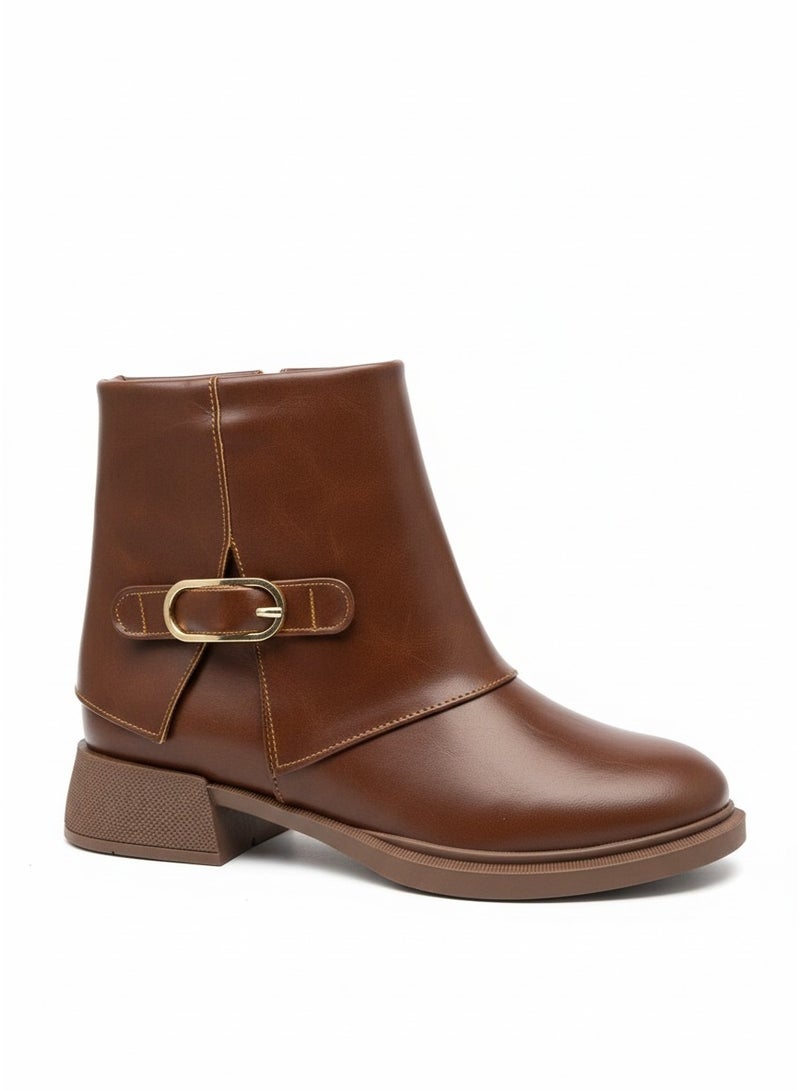 Vbranda Elegant Ankle Boot with Side Buckle B-58 - Image 1