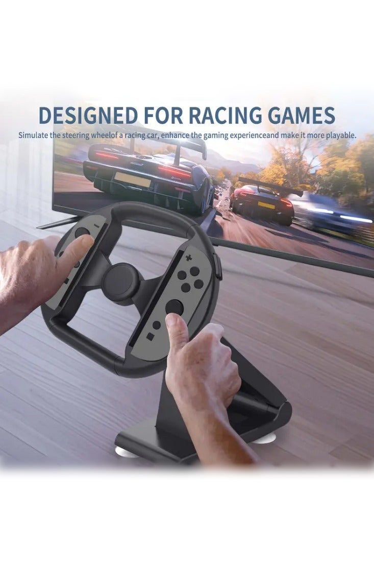 M MIAOYAN Switch Racing Steering Wheel Stand – JoyCon Grip Wheel Holder for NS Driving Games - Image 2