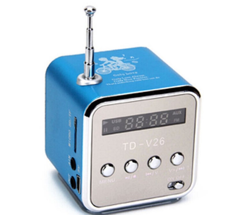 TD-V26 Portable Mini Speaker Screen FM MP3 PlayerSilver Silver