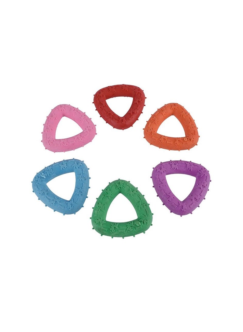 Pet Biting Toy Colorful Teeth Grinding Anti Biting Small Triangle Throwing Toy Ball * 6 - Image 1
