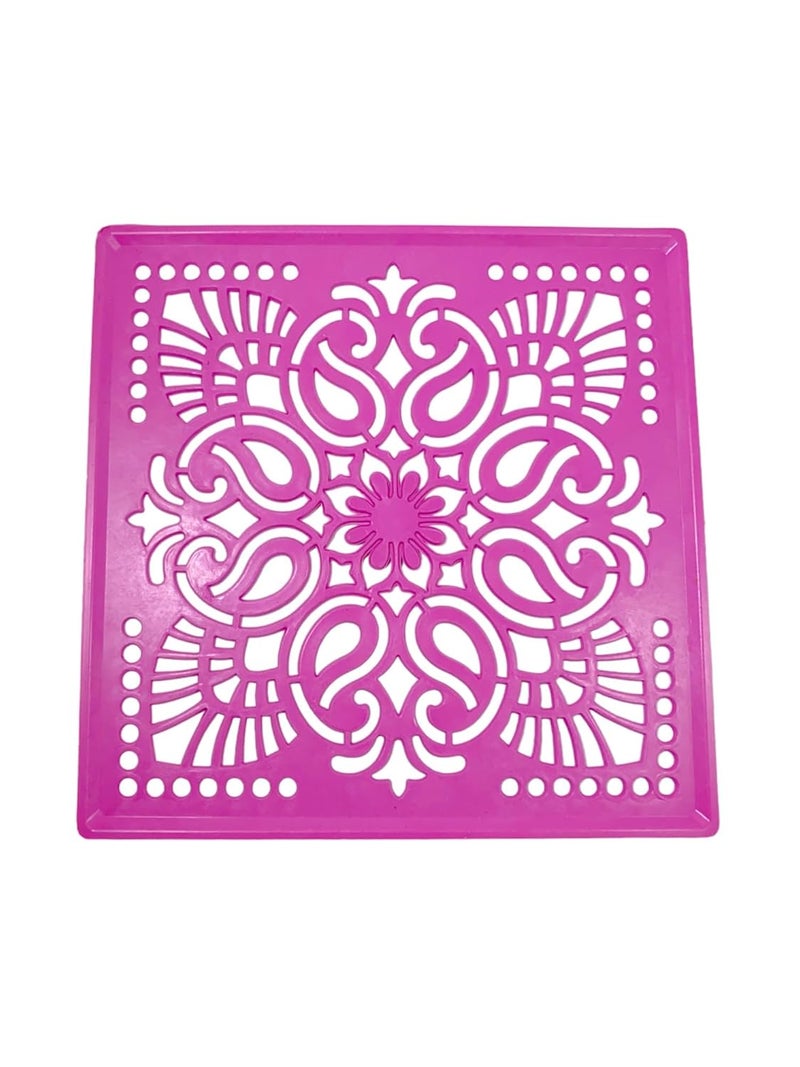 SESONBY Set of 4 Square Big Size Big Jali Jali Rangoli Making Stencil Stancils Tools Diwali Rangoli Tools Pre Drawn Assorted Design May Vary - Image 4