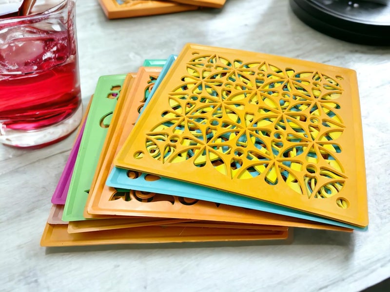 SESONBY Set of 4 Square Big Size Big Jali Jali Rangoli Making Stencil Stancils Tools Diwali Rangoli Tools Pre Drawn Assorted Design May Vary - Image 1