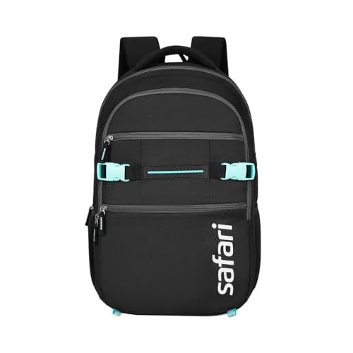 Safari Surge 30L Laptop Backpack Bag for Men & Women, School Bag for Boys & Girls, Ideal for Office/School/College, 2 Compartment Backpack with Rain Cover, Bottle Holder, & Organizer, Color Black - Image 2