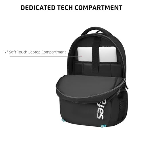 Safari Surge 30L Laptop Backpack Bag for Men & Women, School Bag for Boys & Girls, Ideal for Office/School/College, 2 Compartment Backpack with Rain Cover, Bottle Holder, & Organizer, Color Black - Image 4