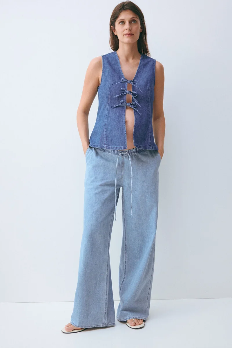 H&M MAMA Denim drawstring trousers