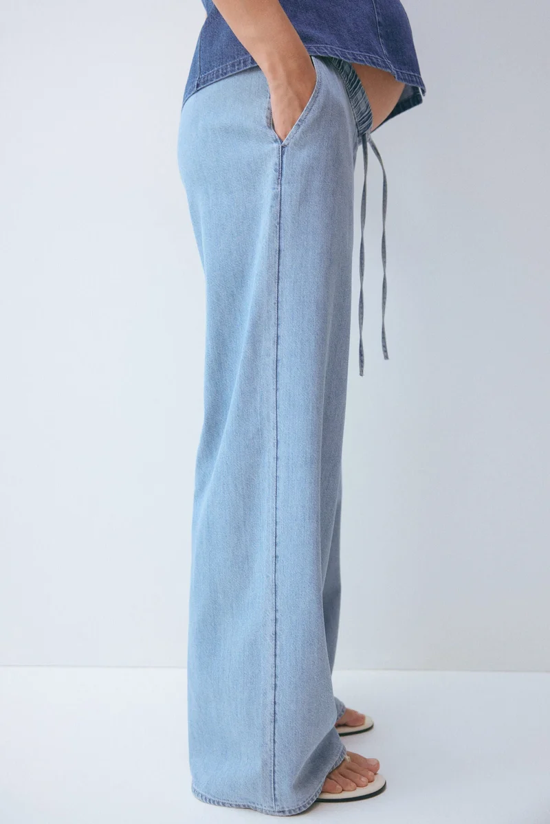 H&M MAMA Denim drawstring trousers
