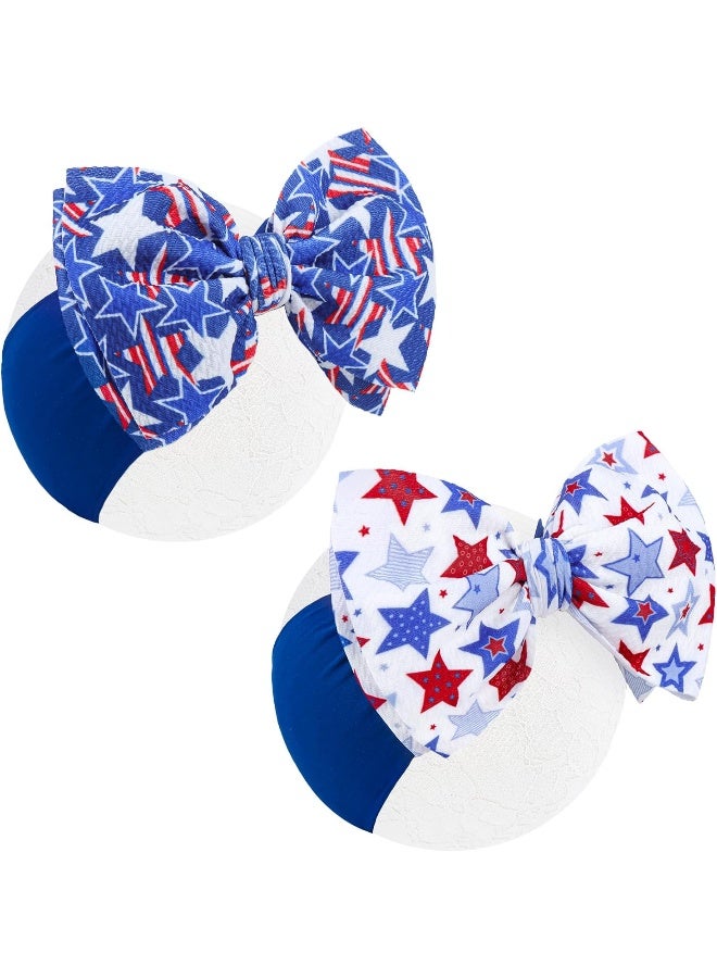 YanJie 6'' 2PCS Halloween Hair Bows Baby Girls Headbands Pumpkin Accessories Black Ghost Baby Bows Newborn Bows Nylon Hair Bows Toddler Headband - Image 1