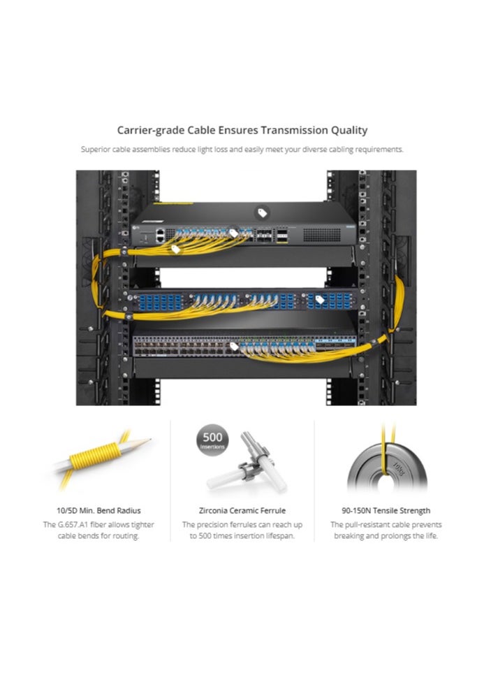 T Tech Fiber Patch Cable  LC UPC/LC UPC Dual SM LSZH, 2.0MM 3M 6 PCs  - Image 5