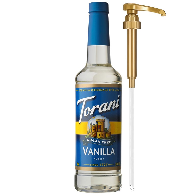 Torani Sugar Free Coffee Syrup Vanilla Flavored Syrup for Drinks Zero Calorie Pump Included 254 Fl Oz - Image 2