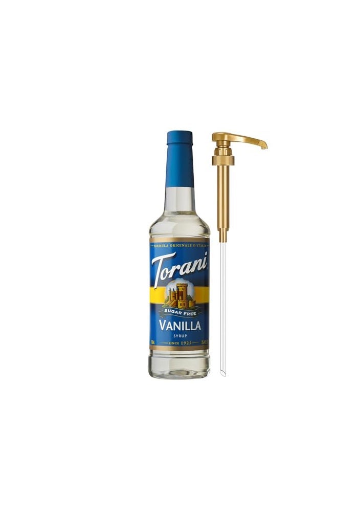 Torani Sugar Free Coffee Syrup Vanilla Flavored Syrup for Drinks Zero Calorie Pump Included 254 Fl Oz - Image 1