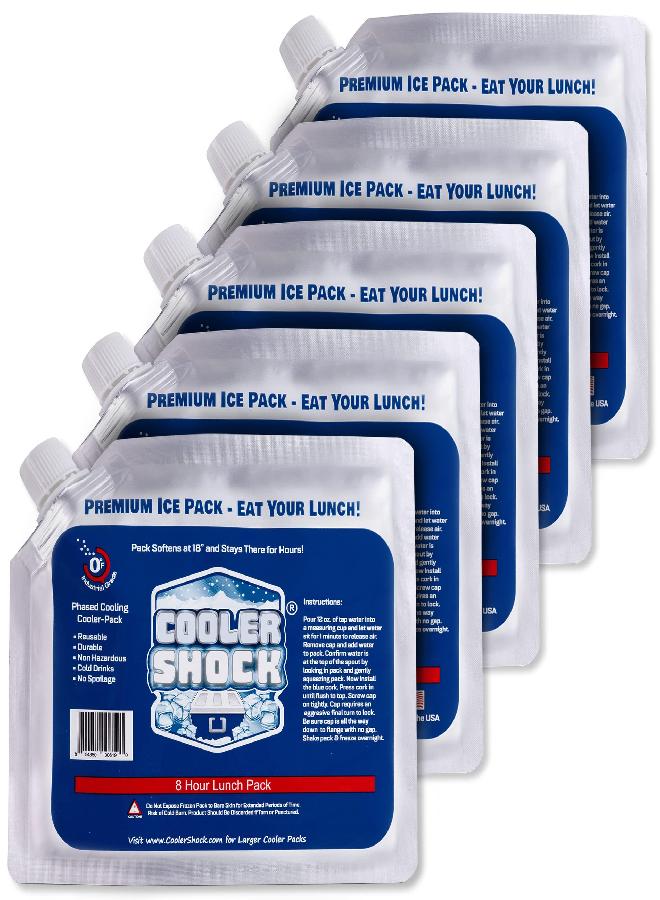 Cooler Shock Cooler Shock Reusable Ice Packs for Cooler - Long Lasting Cold Freezer Packs for Coolers and Lunch Boxes - Cooler Ice Packs for Camping Gear, Fishing, Road Trips, Beach Must Haves - Image 1