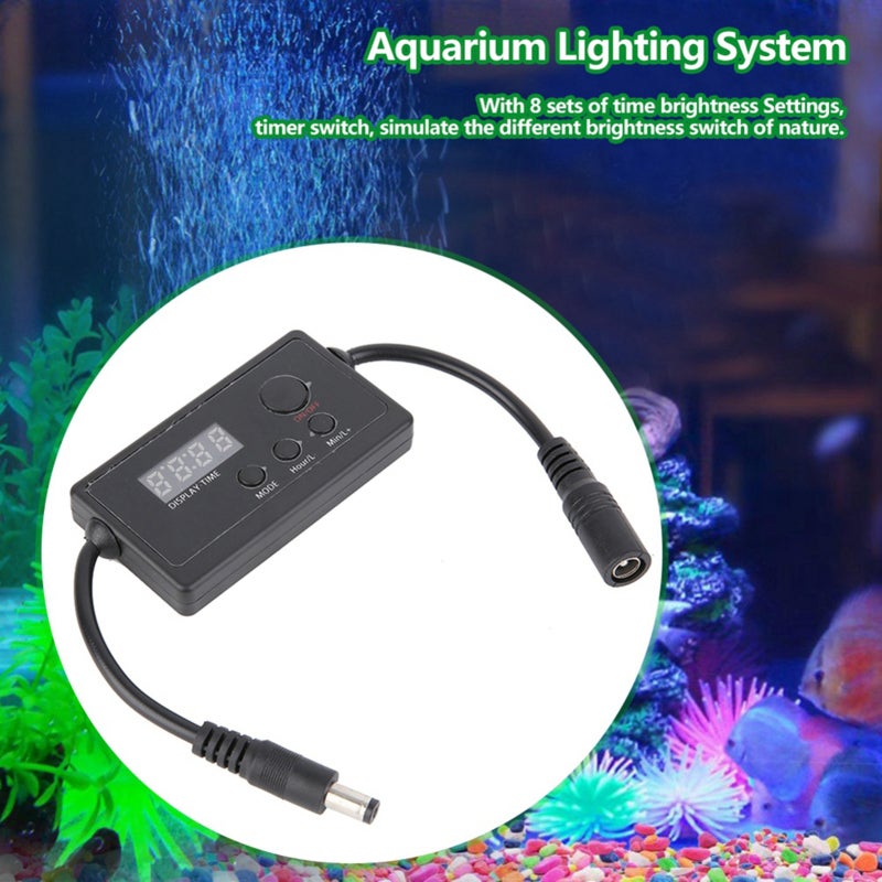 Aquarium Dimmer 100 Level Dimming 8 Sets Time Brightness Settings Gradient Mode - 2-In-1 Timer & Dimmer Industrial-Grade LED Display for Fish Tank Aquarium Lighting - Image 4