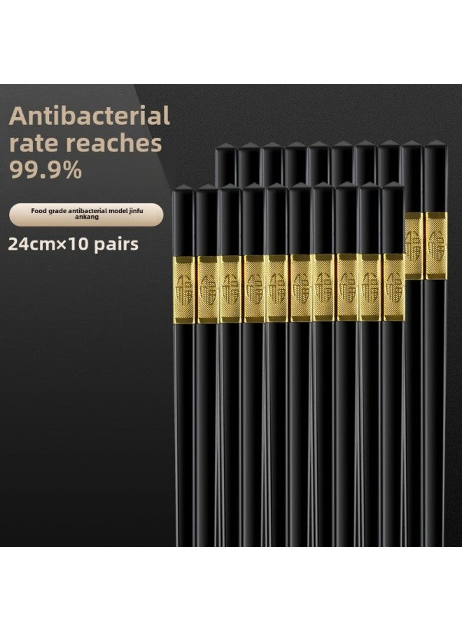 Cross-border Household Chopsticks High-grade Alloy High-temperature Resistant Family Special Non-slip Food Grade Chopsticks Suit Wholesale-Color:Alloy Chopsticks 1 Pair (1.38 Yuan/pair)  - Image 1
