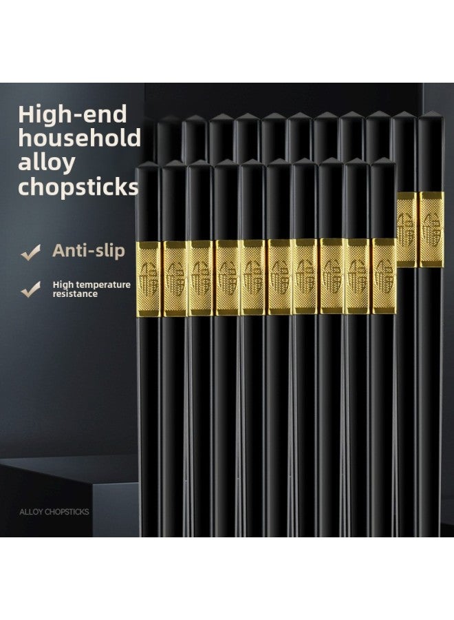 Cross-border Household Chopsticks High-grade Alloy High-temperature Resistant Family Special Non-slip Food Grade Chopsticks Suit Wholesale-Color:Alloy Chopsticks 1 Pair (1.38 Yuan/pair)  - Image 2