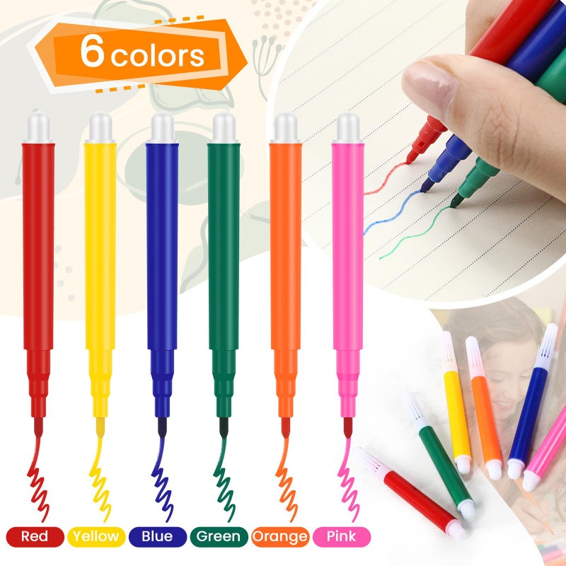 Watersay 144 Pcs Mini Markers Bulk Colored Pen 3.4 Inch Vibrant Colors Portable Short Colored Markers Assorted Multicolor Watercolor Marker Pen for Adult Office Supplies (6 Colors) - Image 4