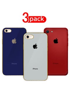 HICOOL 3Pack for iPhone 8/7/SE 2022/SE 2020 Case Shockproof Hard PC Electroplated Ultra Thin Back Cover 4.7 inch  - Image 1