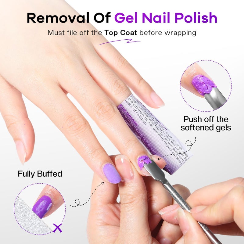 Glamonade Nail Polish Remover Pads: Acetone Gel Nail Polish Remover Wipes 50 PCS Professional Individually Wrapped Wet Wipes Rapidly Remove Gel/Fingernail Polish Travel Kit for Home & Salon Supplies - Image 5