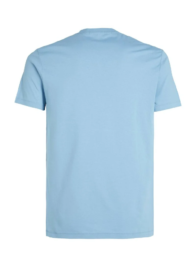 Calvin Klein Jeans Men's Slim Organic Cotton Logo T-Shirt -  cotton jersey, Blue