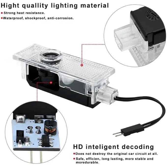 rayihni Car Door Lights Logo For Tesla Model 3YSX Led Puddle Lights Car Logo Projector Door Step Light Accessories Interior Lights 4Pcs - Image 5