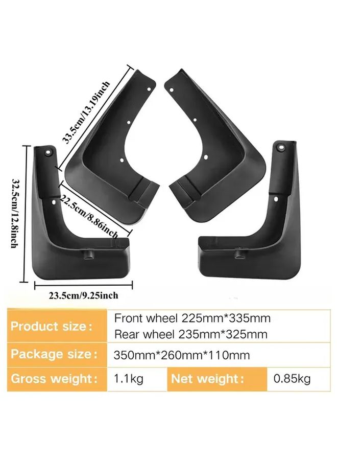 Black Mudguards Compatible With Mitsubishi Outlander 2015 2016 2017 2018 2019 2020 Protective Car Tire Mud Flap Set Wheel Cover Heavy Duty Off Road Accessories - Image 4