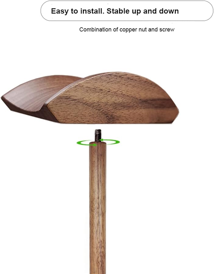 Walnut Wooden Headphone Stand Gaming Desktop Holder With Anti Slip Base - Image 2