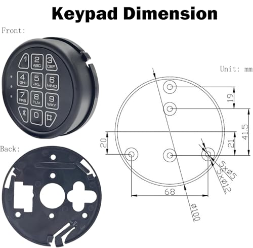 La Macaza Electronic Safe Lock Replacement Keypad with Solenoid Lock, Gun Safe Lock with Programmable Electronic Keypad, Lock Fits High Security Safe Box and Security Cabinet - Image 2