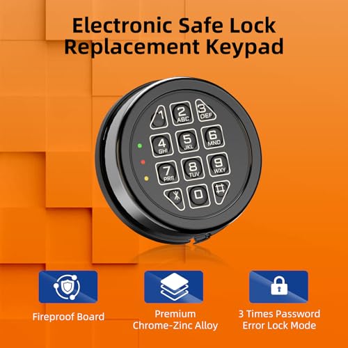 La Macaza Electronic Safe Lock Replacement Keypad with Solenoid Lock, Gun Safe Lock with Programmable Electronic Keypad, Lock Fits High Security Safe Box and Security Cabinet - Image 3