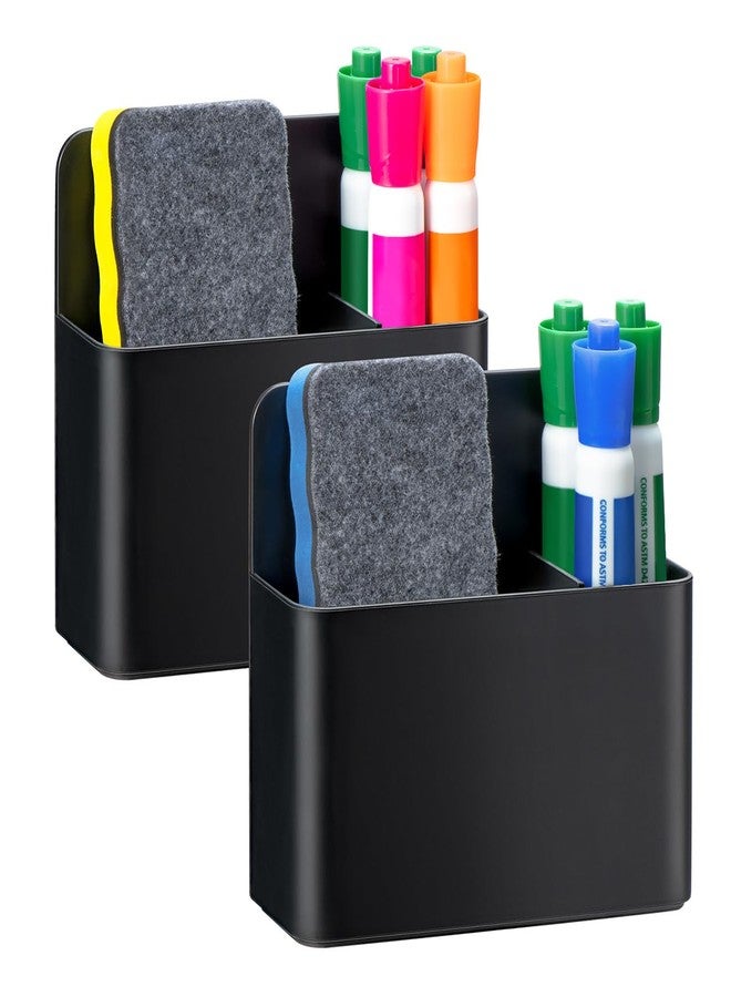 Simetufy 2 Pack Magnetic Marker Holder, Whiteboard Dry Erase Marker Holder, Magnetic Pen Holder for Fridge, Whiteboard, Locker, Refrigerator, Locker Accessories - Image 1