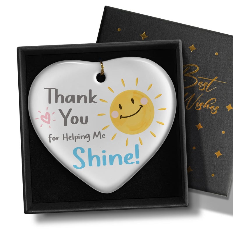 YZEXEZY Thank You Appreciation Gifts-Thank You for Helping Me Shine Ornament -Gratitude for Teacher Friends Coworker Caregiver Boss Family with Gift Box - Image 1